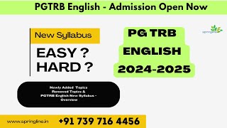 New Syllabus  PGTRB English  Easy or Hard overview and Analysis  Added Topics and Repeared topics [upl. by Ordnasil]