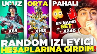 UCUZ ORTA PAHALI RANDOM İZLEYİCİ HESAPLARINA GİRDİM  SAYILI KİŞİDE OLAN SET ÇIKTI 😲  PUBG Mobile [upl. by Elstan]