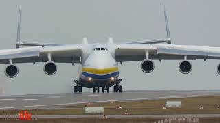 Antonov AN225  Landing  Takeoff at LeipzigHalle Airport 03  04042018 Leipzig [upl. by Dacy744]