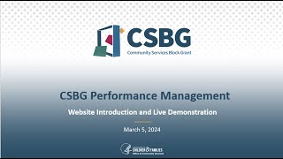 CSBG Performance Management Website Introduction [upl. by Ardnohsal743]