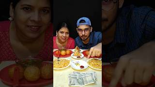 Spicy Puchka Korean Noodles and Chinese Samosa eating challenge with Maa 😀 eatingchallenge [upl. by Yelssew]