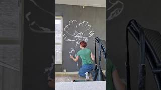 This was SO fun Poppy painting on my sisters wall just because 🤪🥰 floraldrawing drawingideas [upl. by Cira]