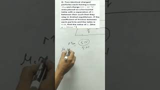 Two identical charged particles each having a mass 10 g and charge 20×10−7C are placed on  Jee [upl. by Anyale]