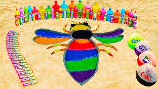 How to make Rainbow Bee with Orbeez Big Fanta Mirinda Monster CocaCola vs Mentos amp Popular Sodas [upl. by Eiveneg]