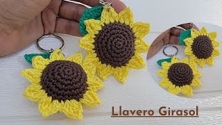 Llavero Girasol a Crochet  Tutorial Paso a Paso  Genera Dinero de Forma Rápida  Ganchillo [upl. by Renner]