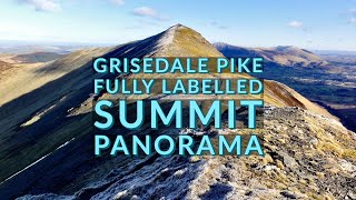 Grisedale Pike  Fully Labelled Summit View Panorama  Lake District Hikes amp Walking [upl. by Dyann411]