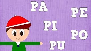 Sílabas PA PE PI PO PU  Syllable with P  Vídeos para niños [upl. by Airdnazxela]