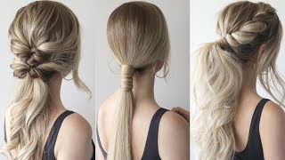 HOW TO EASY PONYTAILS  Perfect Prom Hairstyles [upl. by Rocker56]