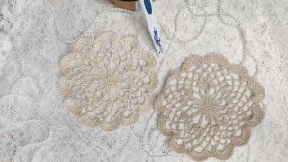 Tuto napperon dentelle facile à réaliser au crochet 🧶🪡❤️ [upl. by Bj]