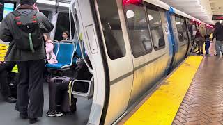 New 8 cars Yellow Line Antioch Train approaching Powell station platform 2 [upl. by Gerardo334]