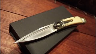 Нож Итальянский стилет AKC Italy leverletto Folding Knife D2 Blade  EDC Mafia Tactical Godfather [upl. by Debbee]