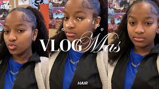 VLOGMAS DAY 3  V SHOW V PART WIG HALF UP HALF DOWN HAIR TUTORIAL [upl. by Stuart8]