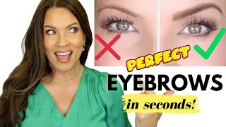 EASY BROW HACK The BEST Eyebrow Makeup Tutorial EVER MATURE THIN SPARSE BROWS [upl. by Niall]