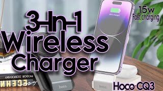 The Best 3in1 wireless charger  Hoco CQ3 wireless charging stations  The best gadget you must have [upl. by Pris]