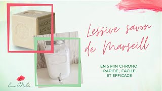 Recette LESSIVE maison simple et rapide au savon de MARSEILLE en  de 5 min  DIY🌱 [upl. by Maye]