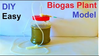 biogas plant working model making  science project  howtofunda  source of energy [upl. by Elicul807]