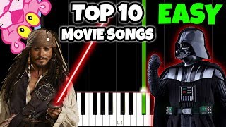 Top 10 Movie Songs To Play On Piano Easy Piano Tutorial [upl. by Alag109]