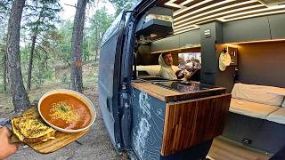 Vanlife Gaming Camping and Cooking  Cozy night in the Woods [upl. by Aihsenyt258]