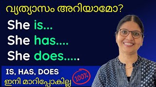 IS HAS DOES എളുപ്പം പഠിക്കാം  SPOKEN ENGLISH LESSON FOR BEGINNERS English in Malayalam  Ln207 [upl. by Oahc411]