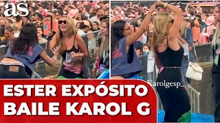 ESTER EXPÓSITO BAILANDO en el BERNABÉU durante el CONCIERTO de KAROL G [upl. by Ailey]