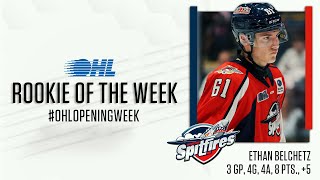 Spitfires Ethan Belchetz named OHL Rookie of the Week [upl. by Meagan]