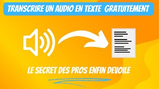 Transcription audio en texte facile et GRATUIT en 2023 [upl. by Atnoid]