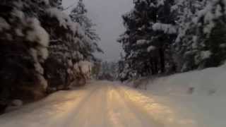 Forester night drive in deep snow [upl. by Korwin]