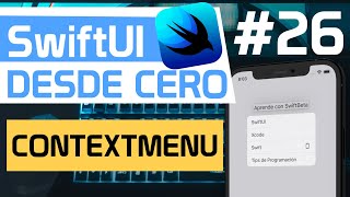 SWIFTUI CONTEXTMENU Mostrar Menu al hacer tap en una vista en Español 26 [upl. by Rizzo166]