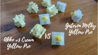 Akko v3 Cream Yellow Pro vs Gateron Milky Yellow Pro  Typing Sound [upl. by Aima]