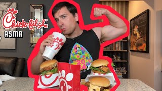 ASMR Mukbang ChickFilA Honey Pepper Pimento Cheese Sandwich and More [upl. by Aikcin]