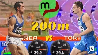 MENNEA vs TORTU sfida sui 200 metri Latletica in cifre [upl. by Auqcinahs41]