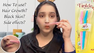 How to use Tinkle razor on Face For the First Time [upl. by Llednor48]