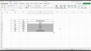 Obliczanie procentu liczby A z B Obliczanie  EXCEL [upl. by Merwyn]