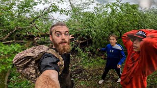 Inside Our Tornado Shelter During a NARROW Miss Western KY Tornado Outbreak RyanHallYall [upl. by Yllrebmik]