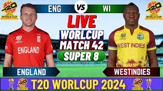 Live West Indies vs England Live Score amp Commentary  ENG vs WI Live Match Today  T20 WC 2024 Live [upl. by Dickinson]