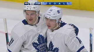 Frederik Andersen sends perfect pass to Mitch Marner for goal [upl. by Artied]