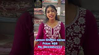 New lemon shiffon saree ⭐️ saree nstylenighty nightclothes onlineshopping nightyshop nightwear [upl. by Philly]