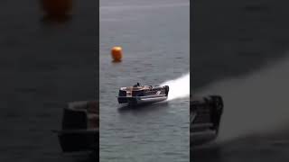 Pontoon boat World record speed tri hull 114mph [upl. by Laikeze]