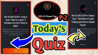 ✅Win 30000 CEXP in Todays Quiz CEXIO Quiz  All Correct Option  CEXIO Quiz answer  CEXIO Video [upl. by Yhtak]