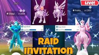 Origin Dialga amp Palkia With Special Effect Raid Invitation in PokemonGo [upl. by Einre38]