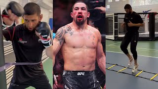 Khamzat Chimaev training for Robert Whittaker [upl. by Notloc]