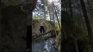 Schoolyard v7  Boulder City Sooke bouldering [upl. by Kihtrak]