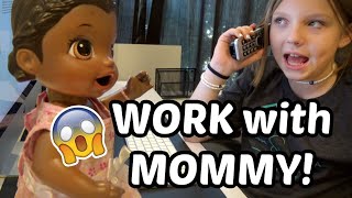 BABY ALIVE goes to WORK with MOMMY FUNNY KIDS SKIT [upl. by Llevram]