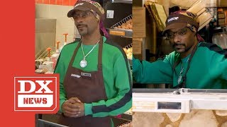 Snoop Dogg Unveils New Dunkin Donuts Sandwich Called The Beyond D O Double G [upl. by Enalahs832]