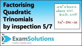 Factorising Quadratic Trinomials by Inspection 57 [upl. by Enaxor]