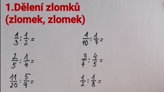 1Dělení zlomků zlomek zlomek [upl. by Jackquelin802]