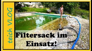 Effektive Teichpflege So reinigst du deinen Schwimmteich mit einem Filtersack [upl. by Bryner]