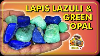 A Difficult Tumble  Lapis Lazuli and Green Opalite crystals gemstone rockhounding prospecting [upl. by Novit]