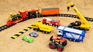 60 Minutes DIY Mini Tractor for Building Train Rails  Construction Vehicles and Cranes [upl. by Gwenni]