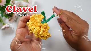 💛💛Idea para regalar el 21 de Septiembre llavero de CLAVEL A CROCHET  PATRON 3E crochet [upl. by Bronnie]